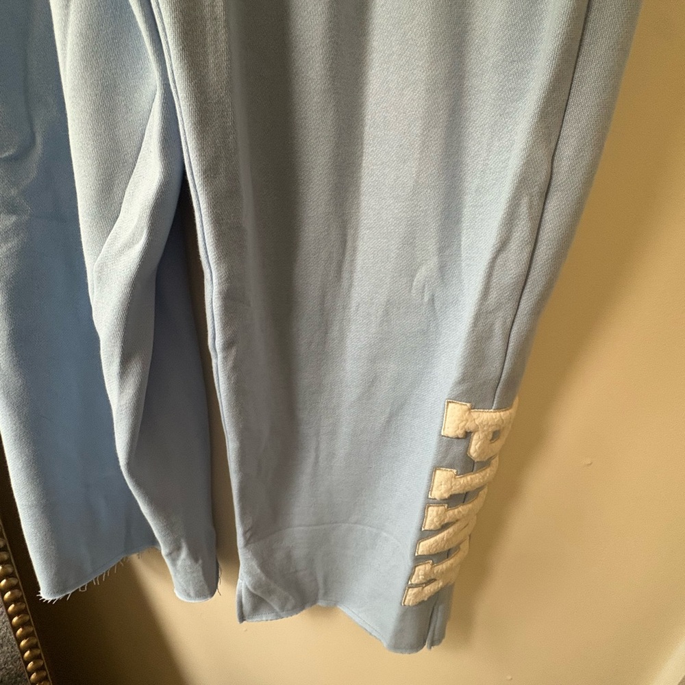 Light Blue Sweatpants with Pink Logo - Picture 2 of 3